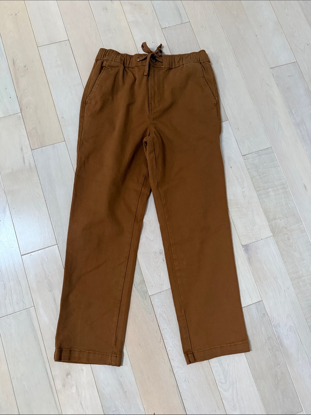 Men's Brown Casual pull on relaxed chino cotton Pants
